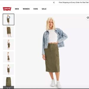 Levi's® Premium Cargo Midi Skirt NWT size 24 waist